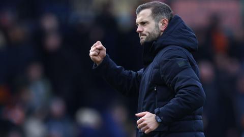 Luton boss Jack Wilshere celebrates