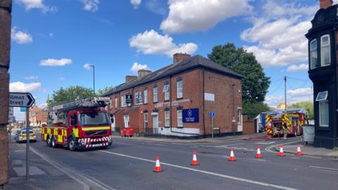 Emergency services on Normanton Road