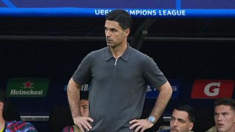 Mikel Arteta during the Champions League final in 2026