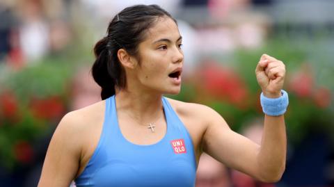 Emma Raducanu celebrates