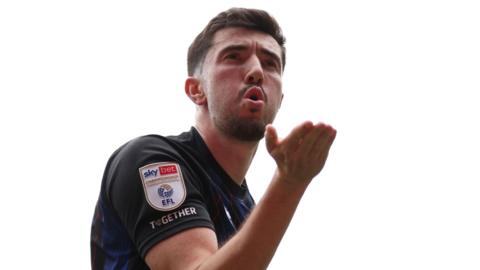 Finn Azaz blows a kiss to Middlesbrough's supporters after scoring at Norwich
