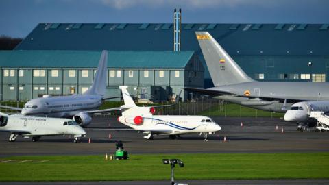 Planes at an airport