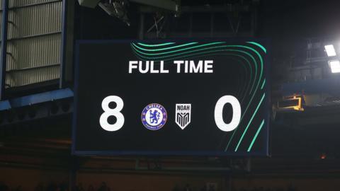 Chelsea 8-0 Noah scoreboard