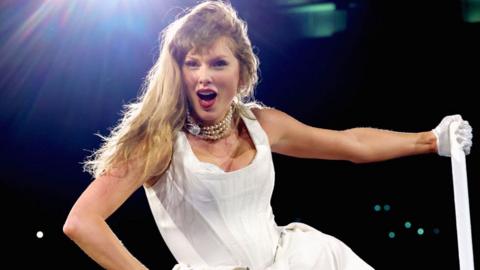 Taylor Swift performs onstage during "Taylor Swift | The Eras Tour" at BC Place on December 06, 2024 in Vancouver, British Columbia