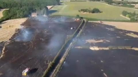 Tetworth crop fire