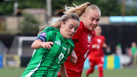 Simone Magill in action for Northern Ireland against Poland