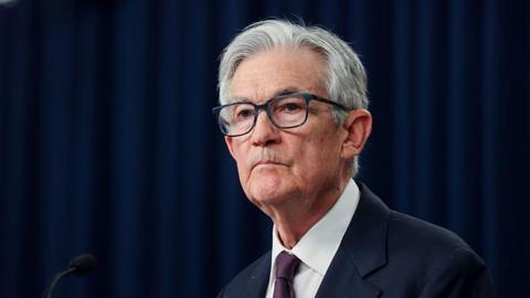 Jerome Powell, chairman of the US Federal Reserve, during a news conference following a Federal Open Market Committee (FOMC) meeting in Washington, DC, US, on Wednesday, May 7, 2025