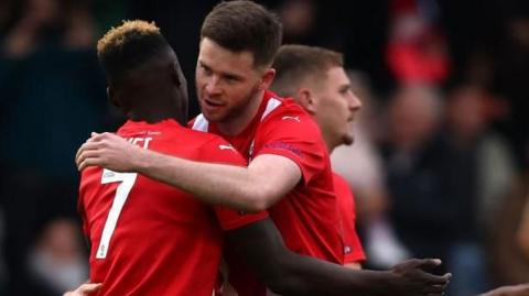 Leyton Orient celebrate Daniel Agyei's goal 