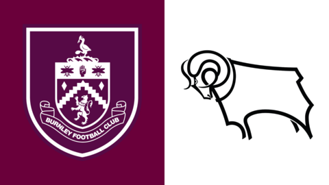 Burnley and Derby County club badges