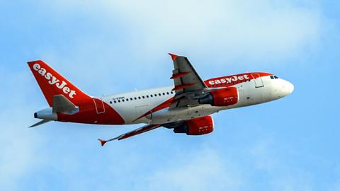 An EasyJet plane taking off from Liverpool Airport