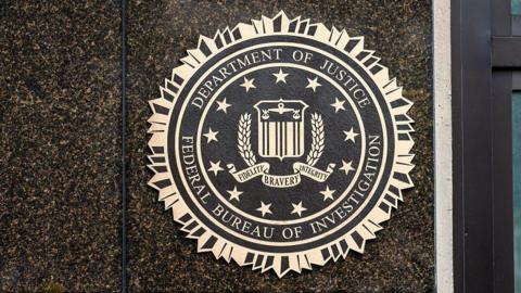The FBI emblem at its headquarters in Washington, DC