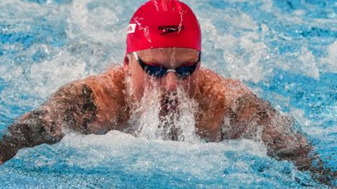 Adam Peaty swimming at the World Aquatics Championships