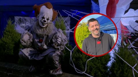 Pennywise the clown model and Andy inset