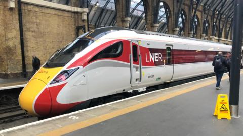 LNER Azuma train at Newcastle Central Station