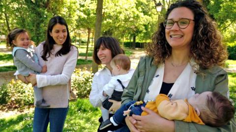 Mothers with their babies