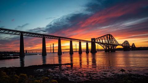 The Forth Bridge at sunset