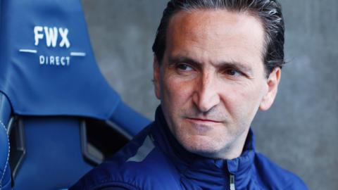 Martin Paterson sits in the dugout before the Chesterfield vs Notts County play-off semi-final first leg