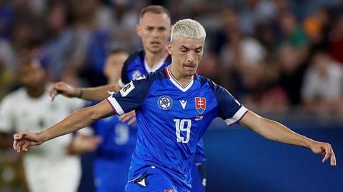 Tomas Rigo in action for Slovakia