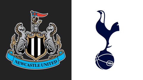 Newcastle United and Tottenham club badges