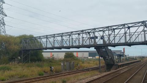 The footbridge over South Bank station