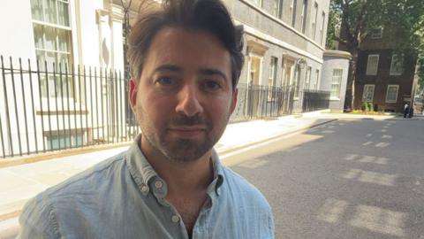 Ricky outside 10 Downing Street