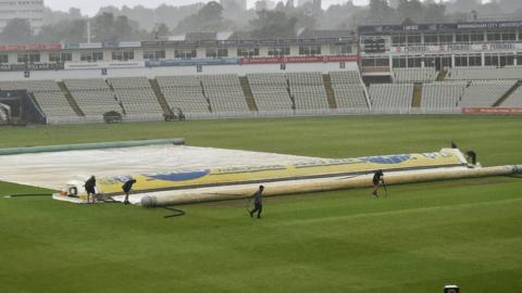 Covers on at Edgbaston