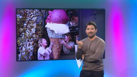 Ricky on the Newsround set