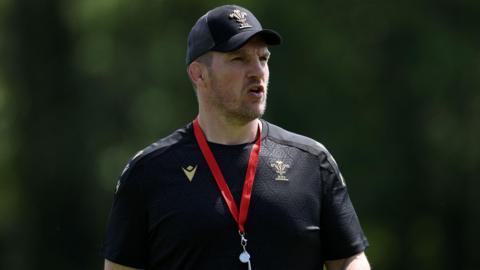 Wales defence coach Gethin Jenkins in training