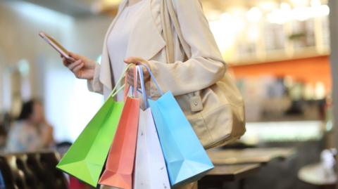 Woman with shopping bags