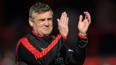 Lincoln boss Michael Skubala applauds