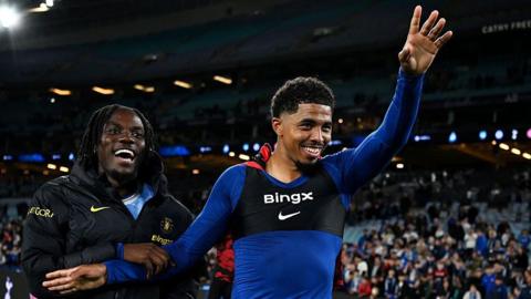 Wesley Fofana waving into the crowd after Chelsea's pre-season match against Western Sydney Wanderers