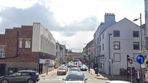 A general view of Lowther Street in Whitehaven, where the cannabis farm was uncovered in a commercial unit