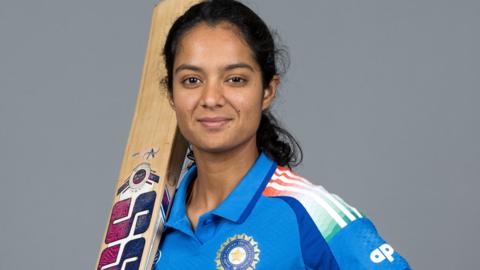Pratika Rawal smiles in a pre-World Cup photo shoot