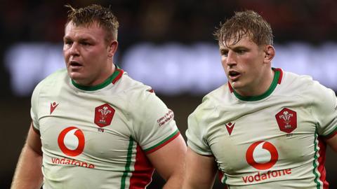 Dewi Lake and Jac Morgan in action for Wales 