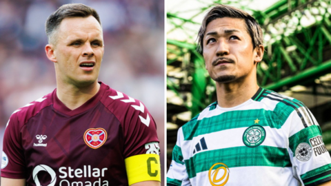 Hearts captain Lawrence Shankland and Celtic forward Daizen Maeda