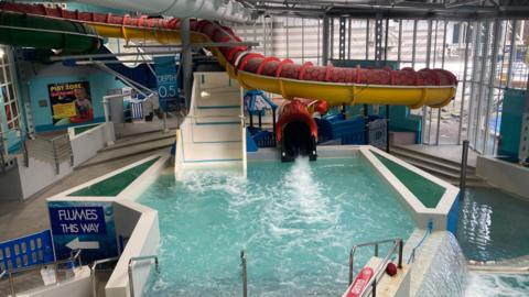 Swimming pools - in what is known as the lagoons area - at the Doncaster Dome.