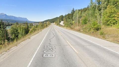 A Google Maps view of Highway 95, an open stretch of road with an undivided central reservation.