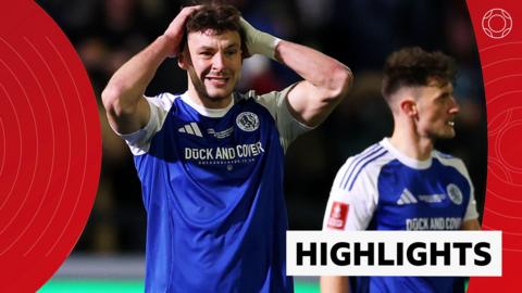 Macclesfield's Sam Heathcote reacts to scoring an own goal against Brentford in the fourth round at the FA Cup
