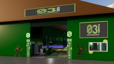 Argraff arlunydd o'r safle pan fyddai wedi'i gwblhau 