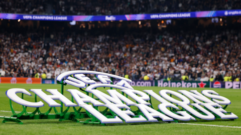 Champions League logo at Real Madrid