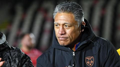 Filo Tiatia reacts after a Dragons match