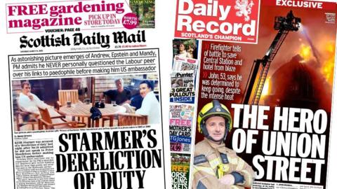 Scottish Daily Mail and Daily Record front pages