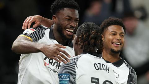 Derby celebrate scoring