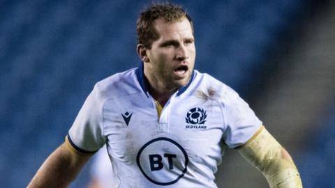 Fraser Brown in action for Scotland