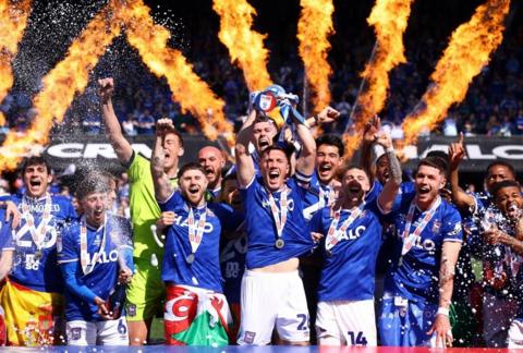 Ipswich town celebrate
