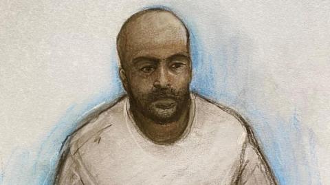 Court sketch of suspect