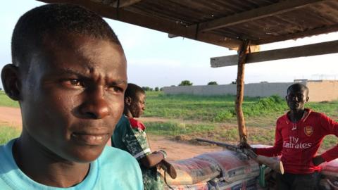 Nigerian vigilantes at a roadblock