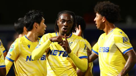 Eberechi Eze of Crystal Palace celebrates their second goal during the Carabao Cup