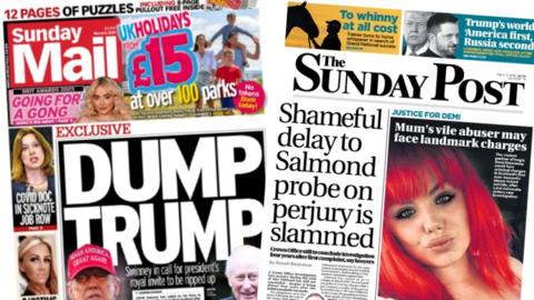 Sunday Mail and the Sunday Post front pages