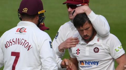 Northants celebrate wicket